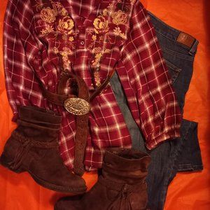 Born Abernath Tassled Booties Brown~8M~